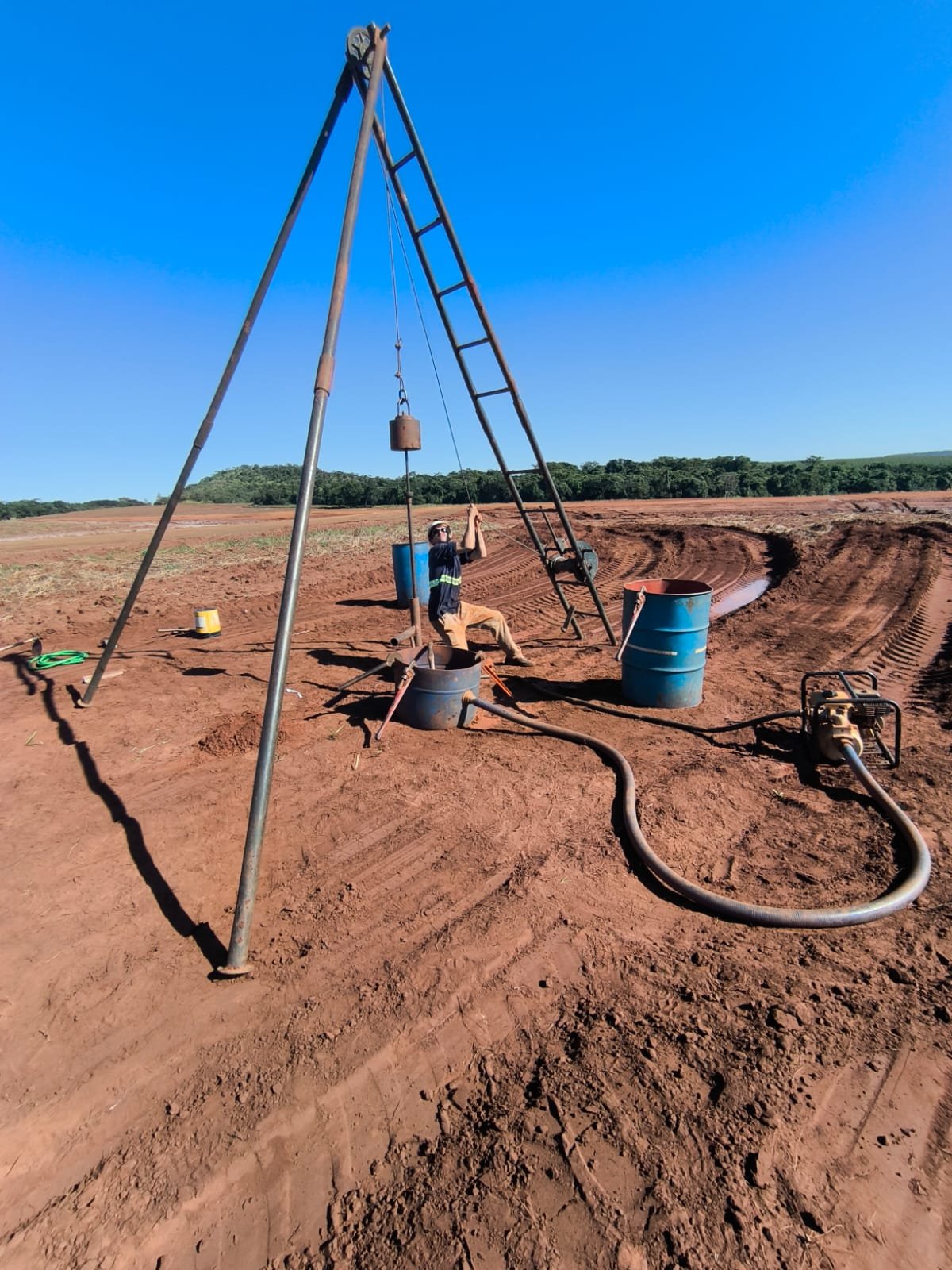 Sondagem SPT em andamento - Presidente Prudente